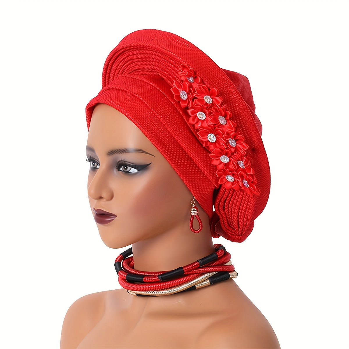 African Style Turban With Multi-layer Stacked Edge