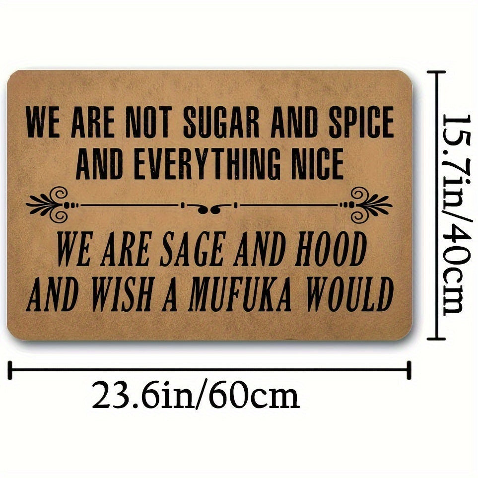 1pc Sage and Hood Funny Welcome Doormat - Anti-slip Rubber Back - Festival Gift Rug