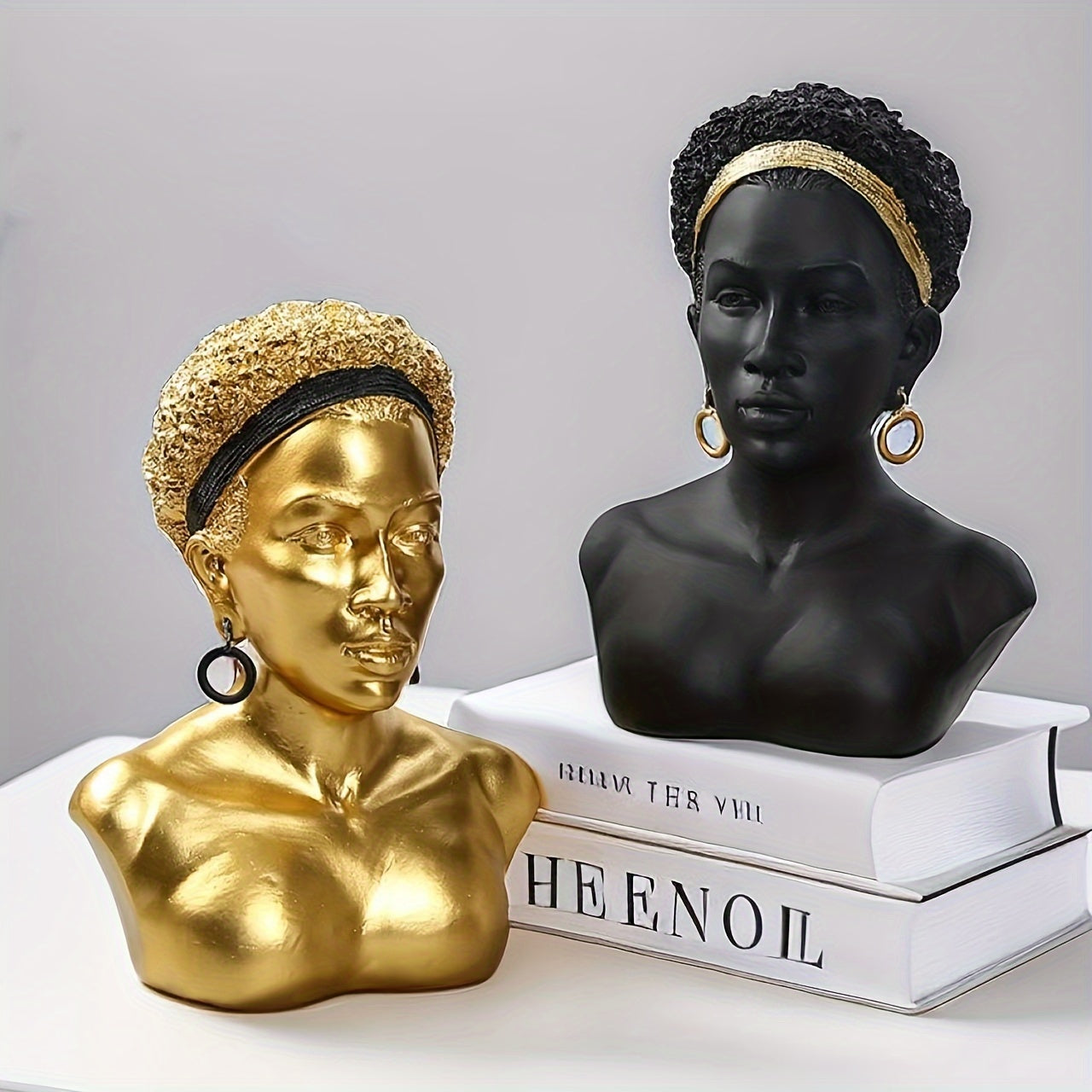 1pc, Creative African Character Decoration Retro Human Head Portrait Resin Handicraft Suitable For Living Room Home Decoration Beauty Salon Jewelry Store Display Rack Decoration