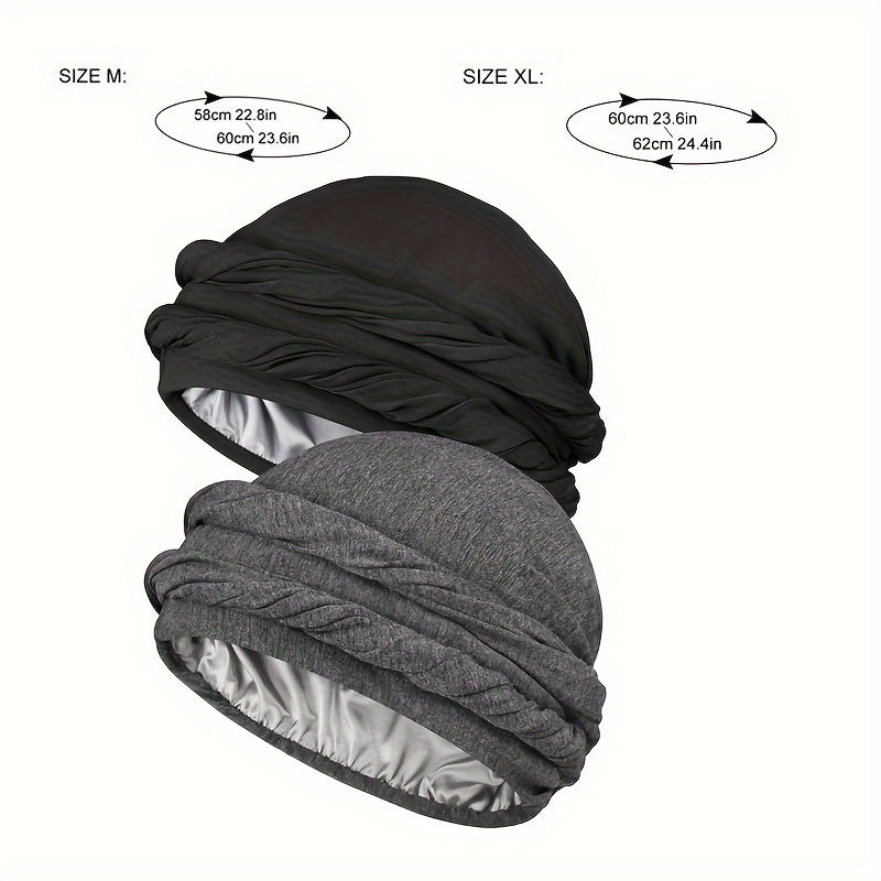 1pc Stretchy Bag Head Turban Hat for Men and Women - Indian and African Ethnic Bandana - Multiple Colors