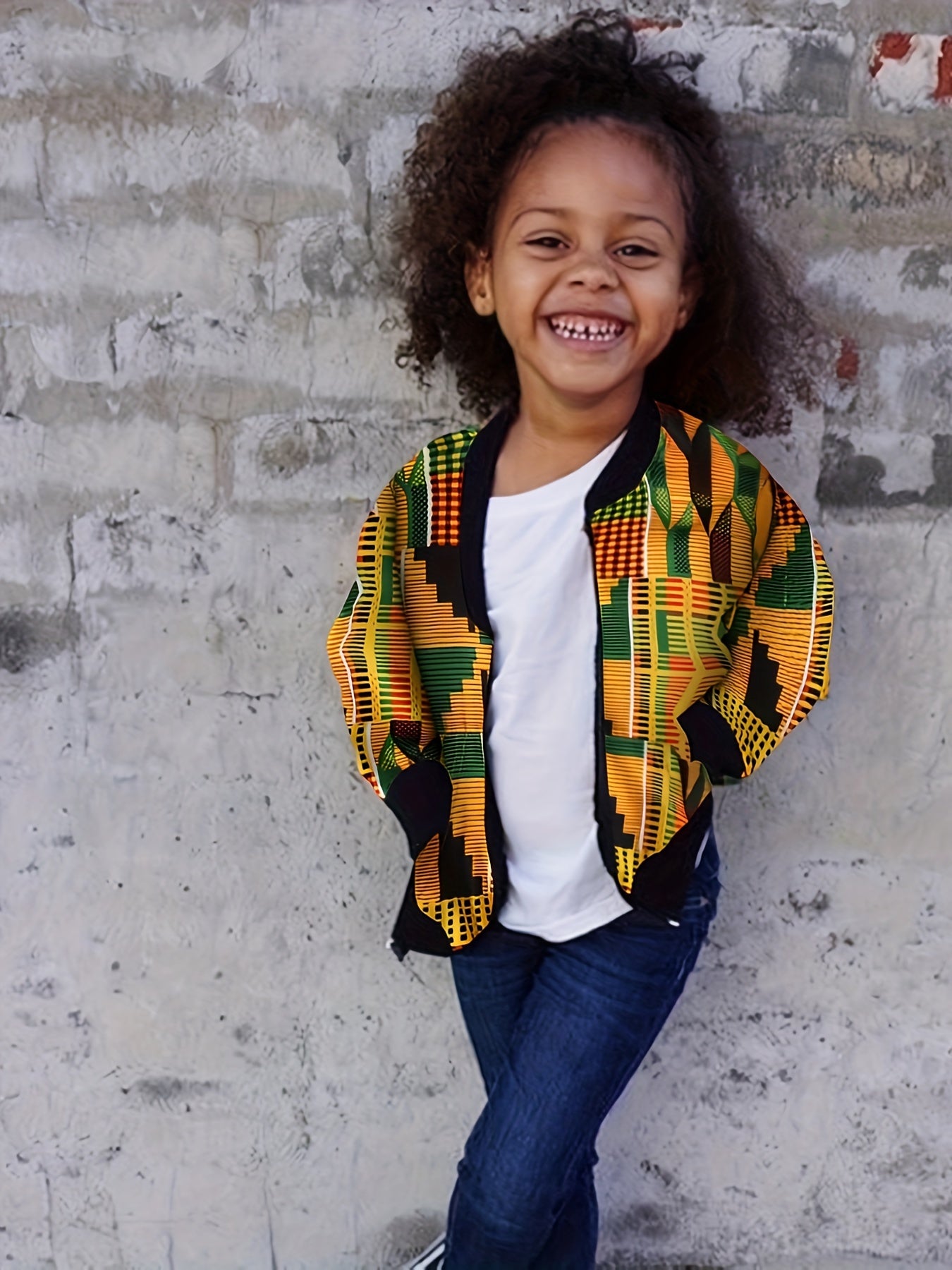 African Bohemian Style Printed Zipper Coat for Boys and Girls - European and American Children's Clothing