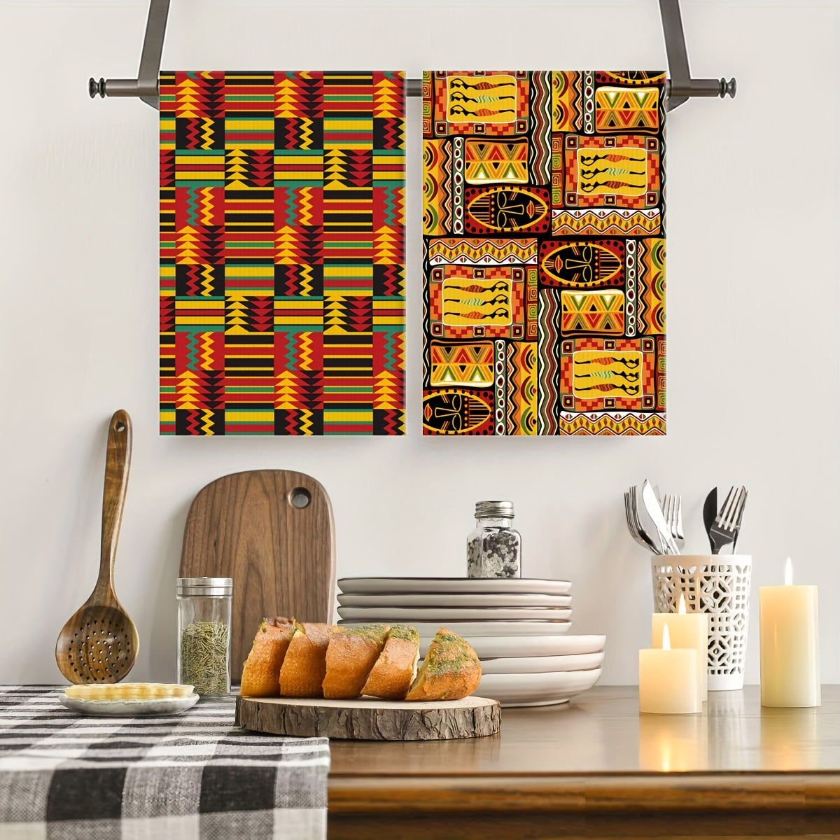 2pcs Kitchen Dish Towels, Ethnic African American Women Dancers Kitchen Dish Towels, Ultra Soft Absorbent Hand Drying Baking Cooking Cloth, Spring Summer Holiday Home Decor 23.62×15.75 Inch