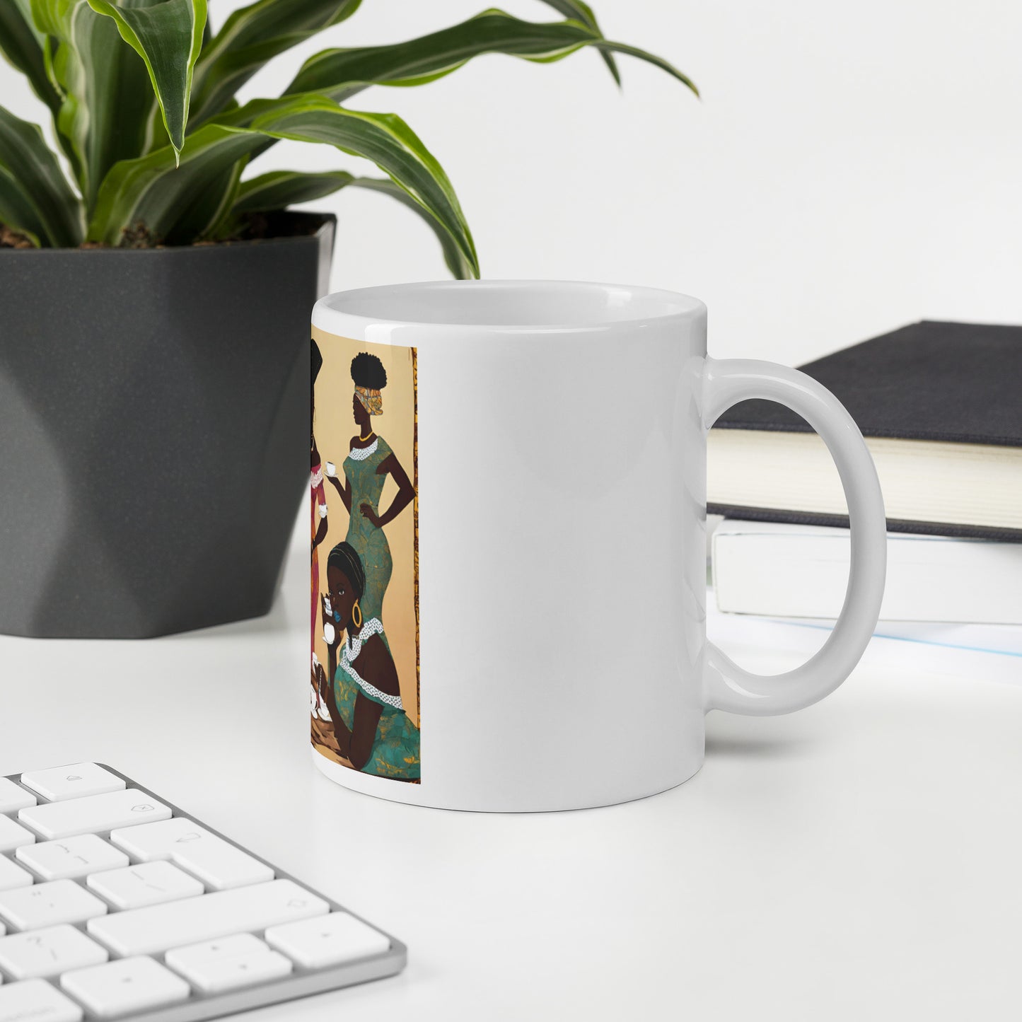 Afrocentric White glossy mug