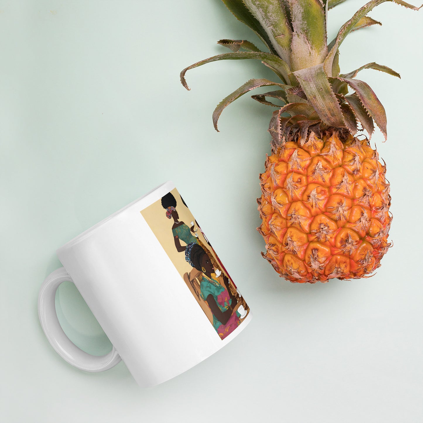 Afrocentric White glossy mug