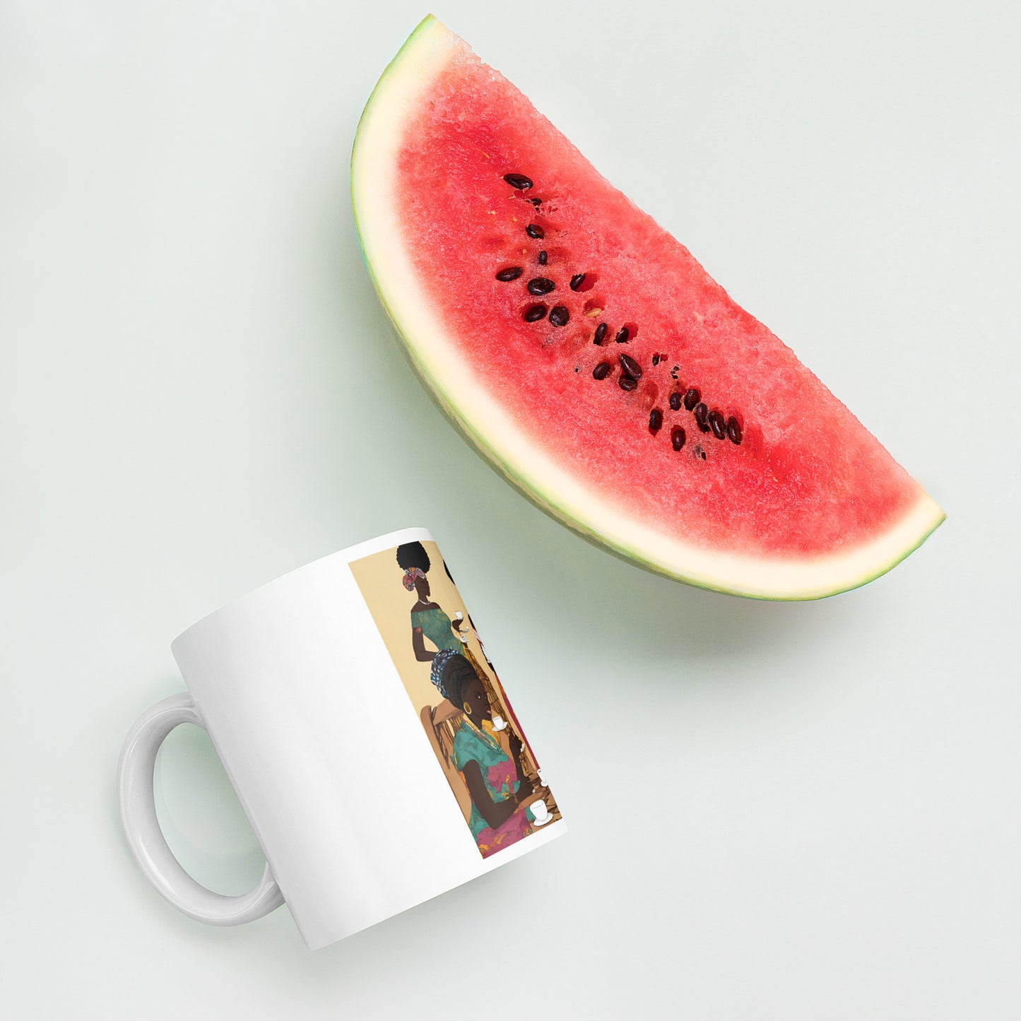 Afrocentric White glossy mug