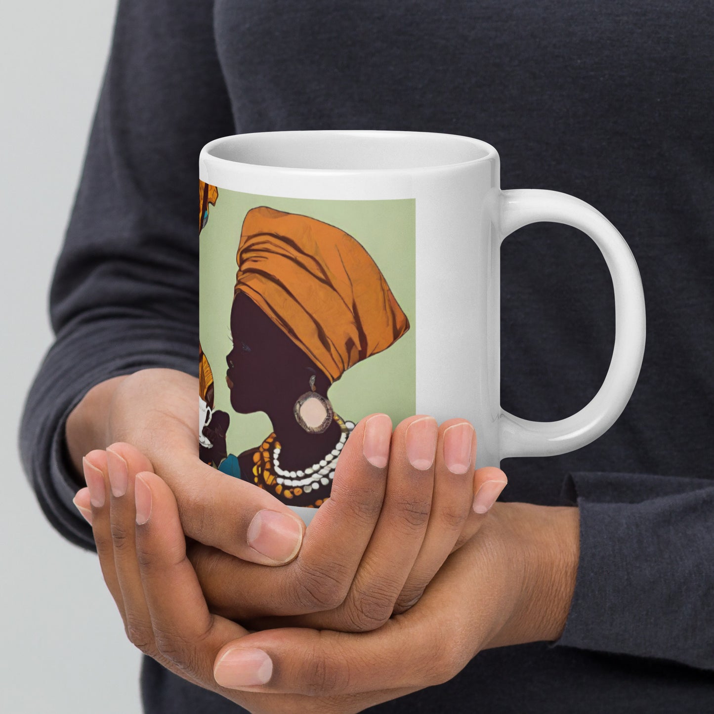 Afrocentric White glossy mug