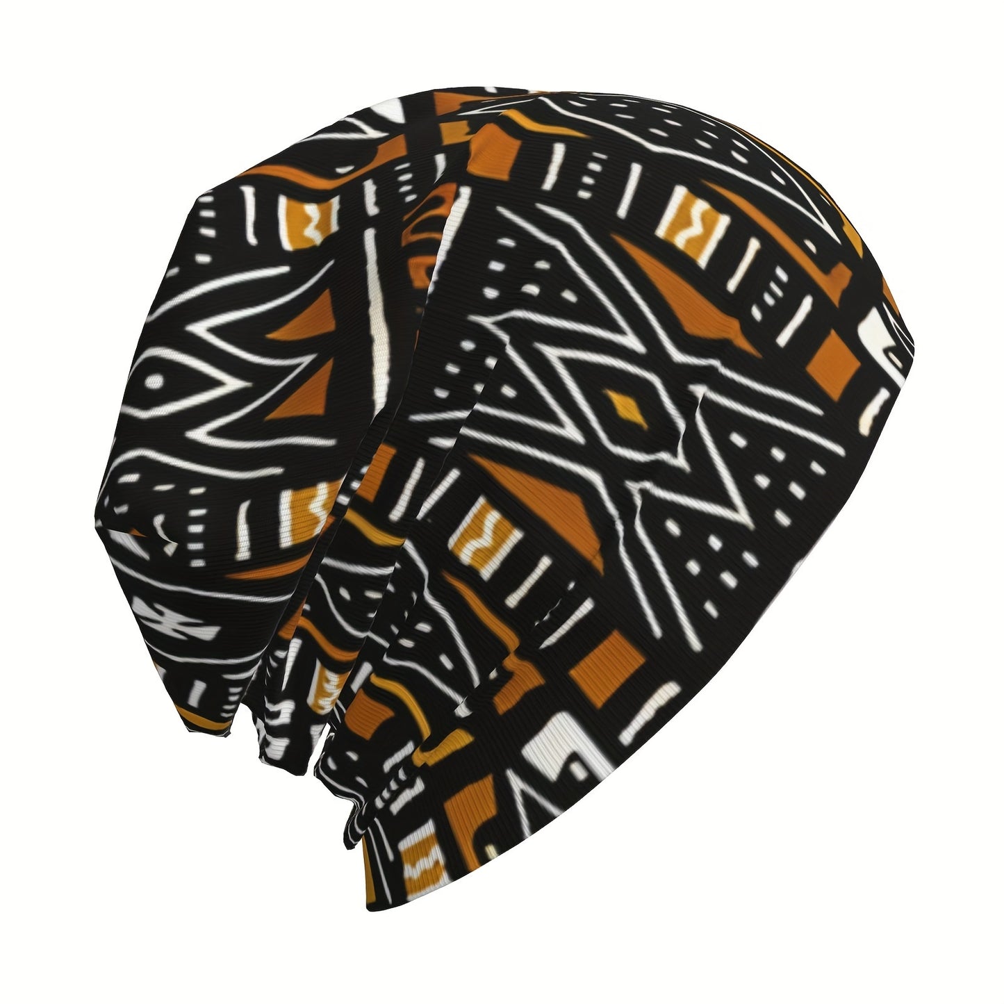 African Ethnic Mud Print Fashion Hat For Men And Women - Soft Bonnet Hats, Skullies, Beanies, And Ski Caps