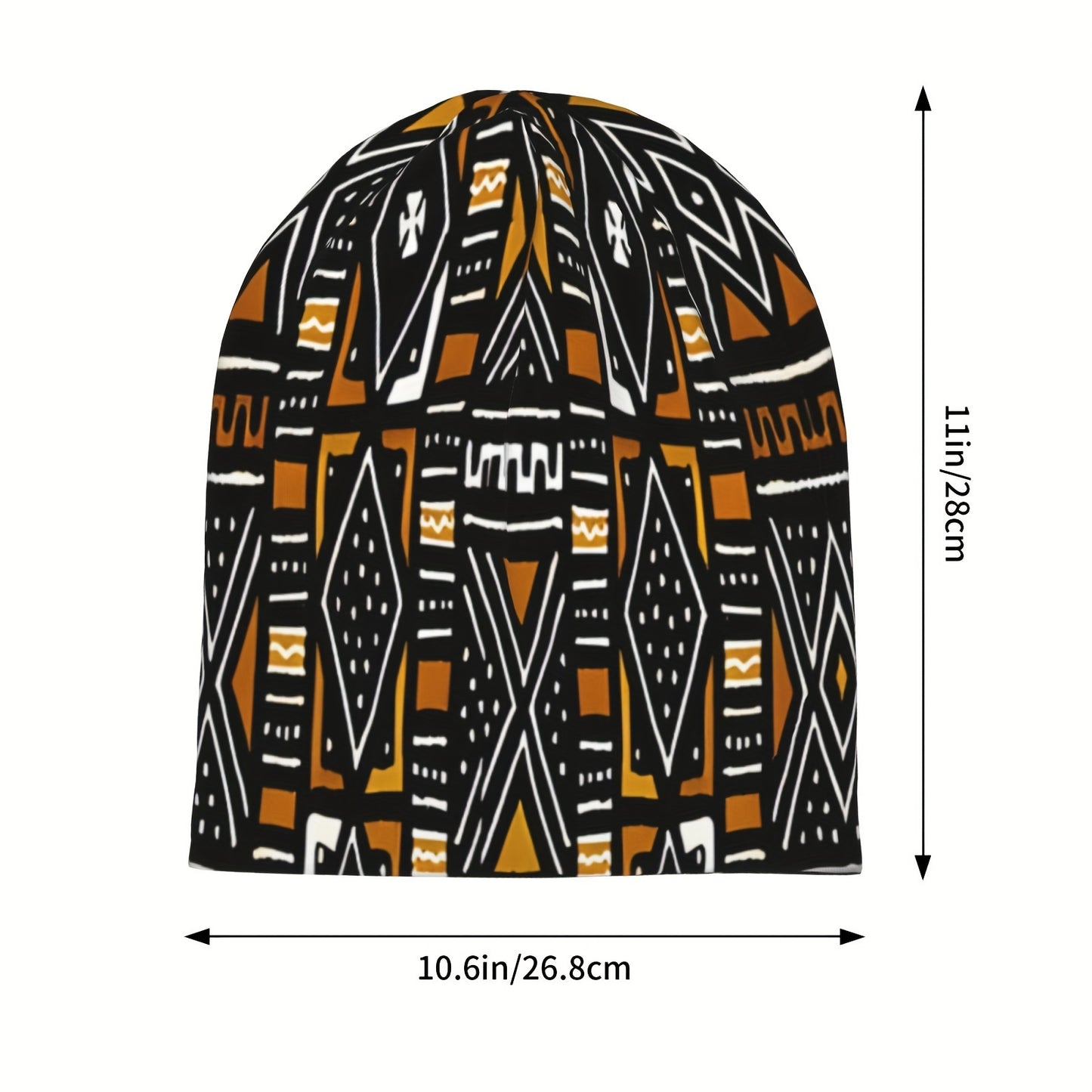 African Ethnic Mud Print Fashion Hat For Men And Women - Soft Bonnet Hats, Skullies, Beanies, And Ski Caps