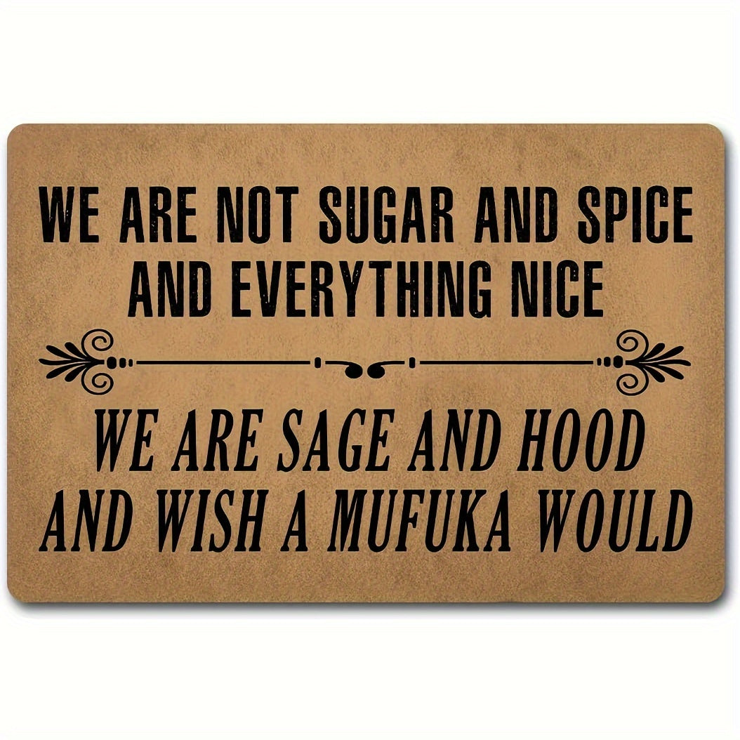 1pc Sage and Hood Funny Welcome Doormat - Anti-slip Rubber Back - Festival Gift Rug