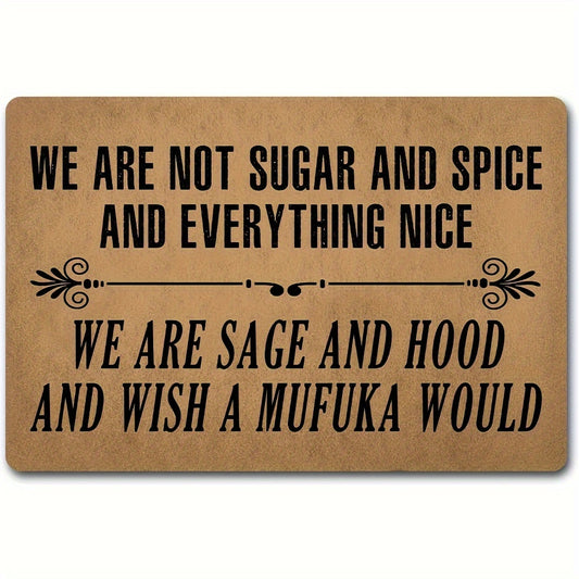 1pc Sage and Hood Funny Welcome Doormat - Anti-slip Rubber Back - Festival Gift Rug