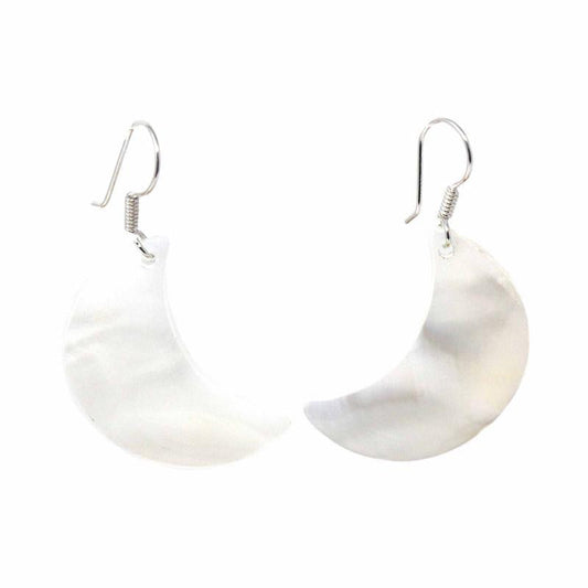 Earrings, Mother of Pearl crescent Moons