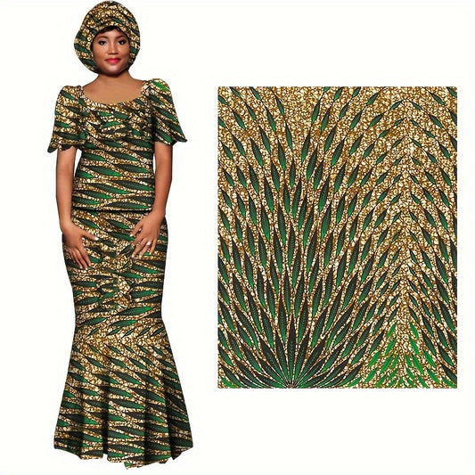 1pc New African Handmade Fabric For Party Wedding Dresses, African Ethnic Costume Fabric Handicraft DIY Fabric Dress Fabric