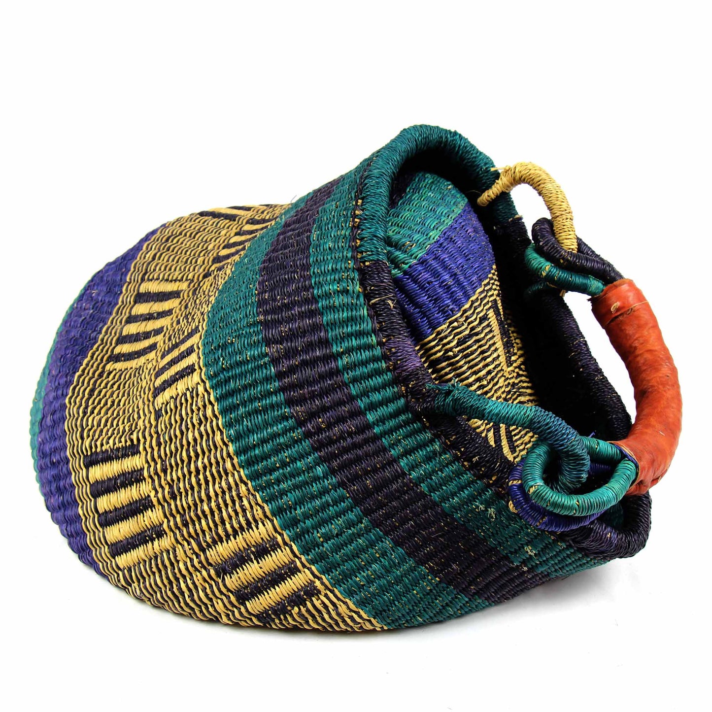 Bolga Pot Design Market Basket, Mixed Colors