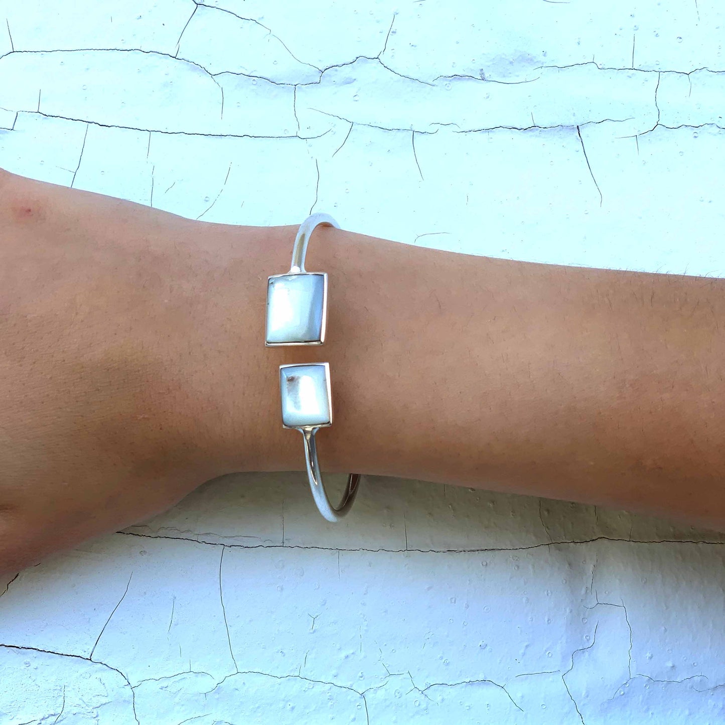 Cuff Bracelet, Mother of Pearl Square