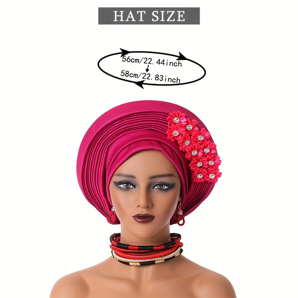 African Style Turban With Multi-layer Stacked Edge