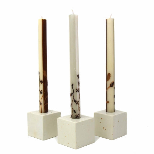 Tall Hand Painted Candles - Three in Box - Kiwanja Design - Nobunto