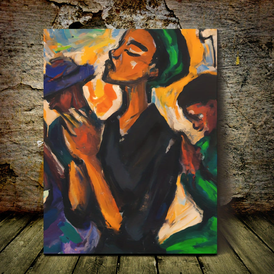 1pc Wooden Framed Canvas Painting, In Prayer, Black Art, Black Woman,Wall Art Prints With Frame, For Living Room & Bedroom,Home Decoration,Festival Gift For Her Him, Ready To Hang