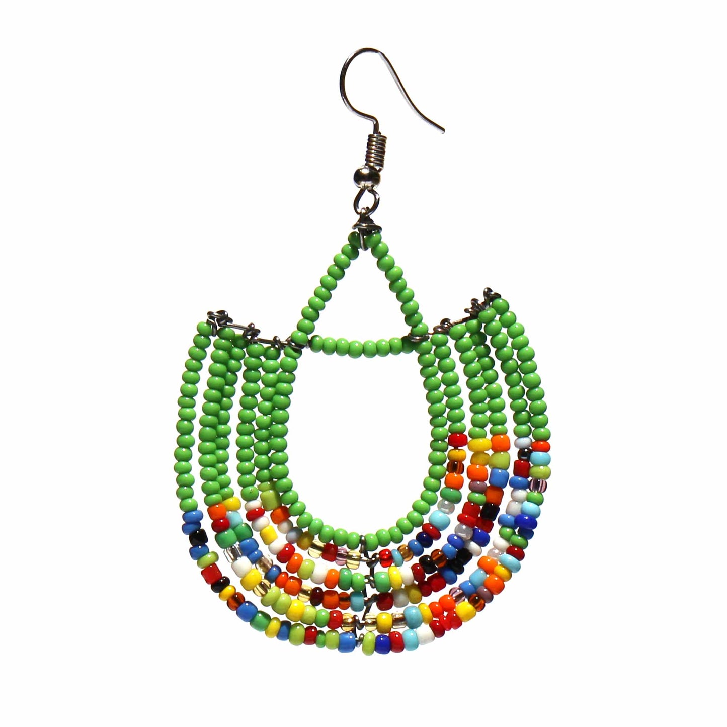 Maasai Bead Basket Dangle Earrings