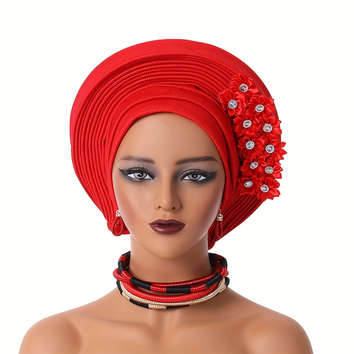 African Style Turban With Multi-layer Stacked Edge