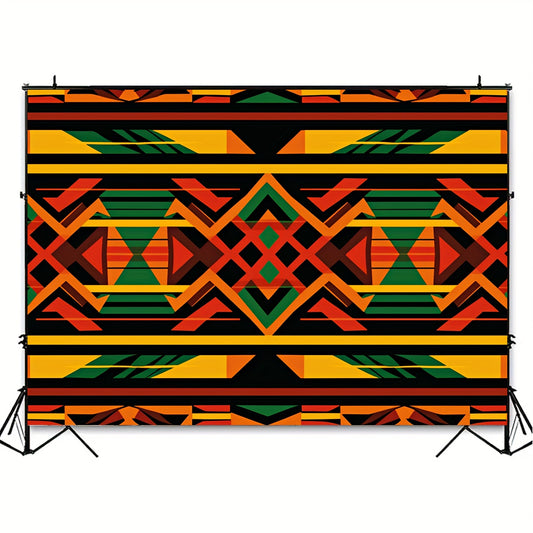 1pc Kwanzaa African American Photography Backdrop, Traditional Holiday Party Decoration Indoor Outdoor Wall Decor Banner